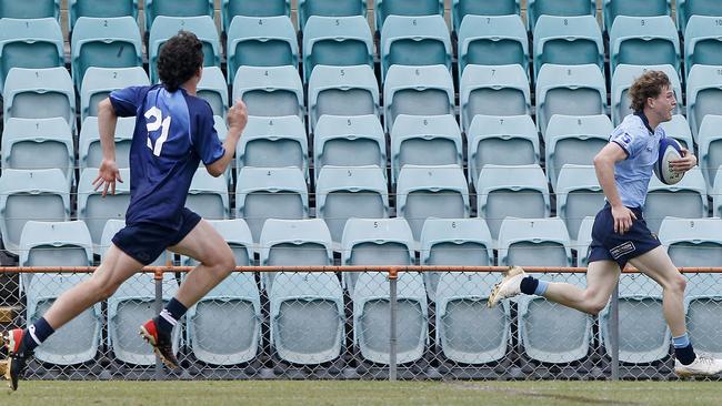 Darcy Feltham runs half the field to score again for Waratahs.