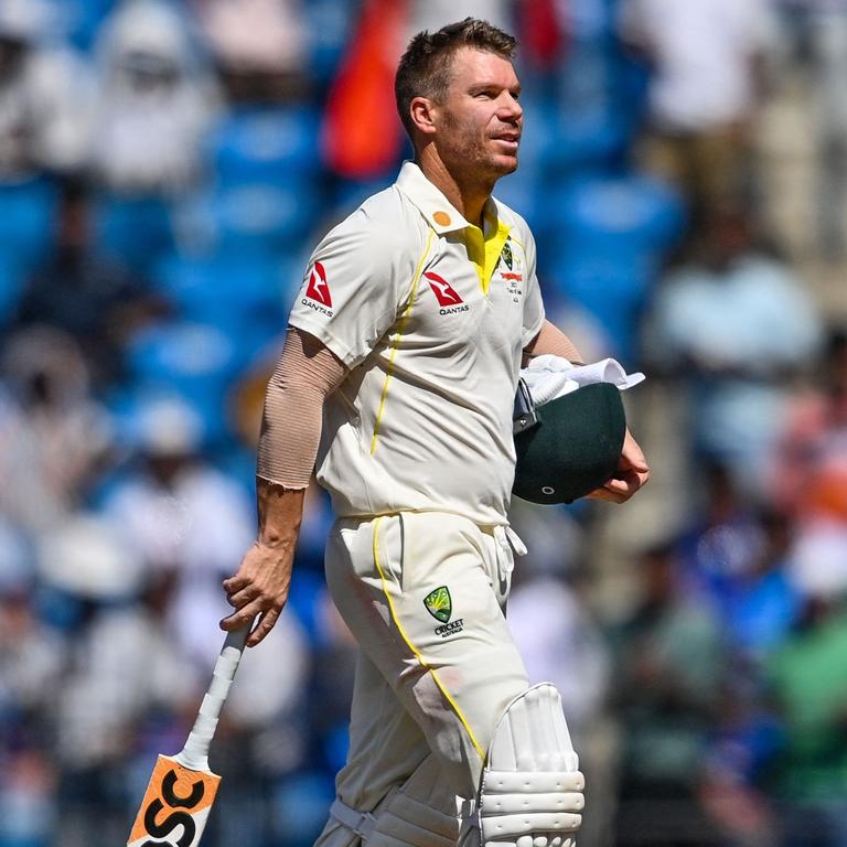 David Warner trudges off.