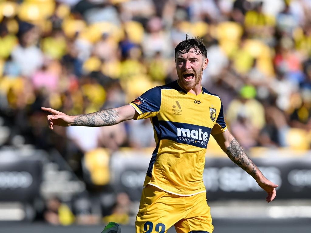 Mariners striker Ryan Edmondson is confident ahead of the A-League grand final. Picture: Mark Tantrum/Getty Images