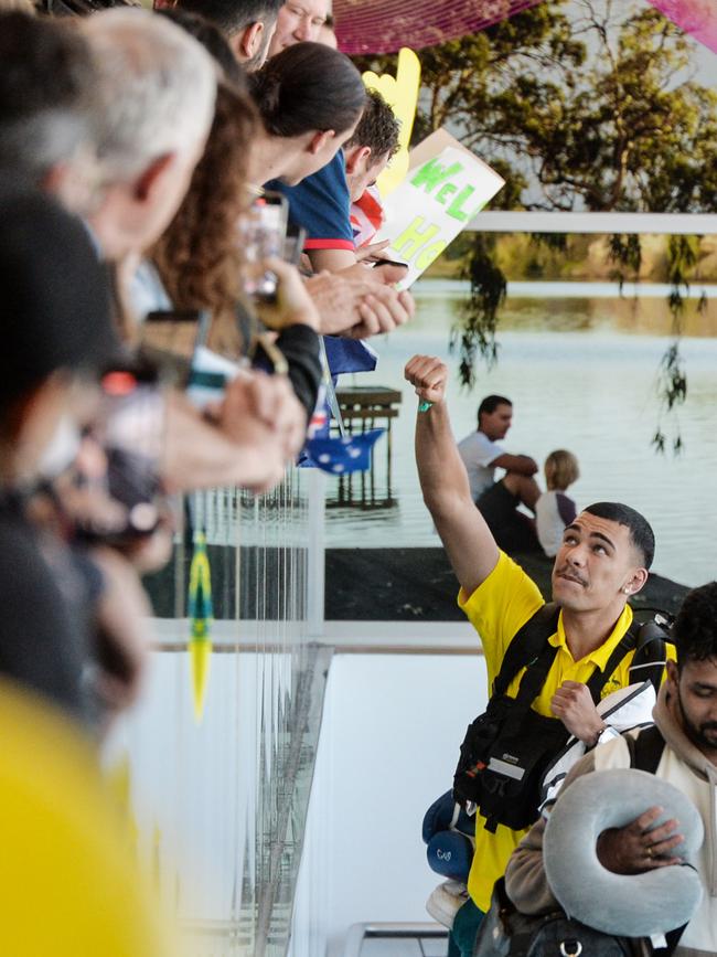 Callum Peters greets fans in Adelaide. Picture: NewsWire / Brenton Edwards