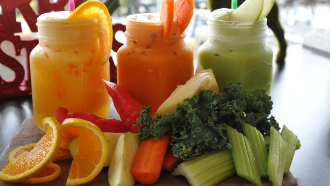 Classic Orange, Detox and Super Green juices from Raw101.