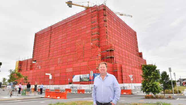 CONSTRUCTION UPDATE: Dirk Long (Evans Long) at Foundation Place construction site in Maroochydore's CBD. Photo: John McCutcheon / Sunshine Coast Daily