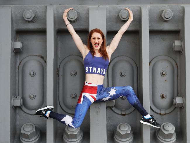 Olivia Vivian is the first woman to climb the “Warped Wall”. Picture: David Swift.