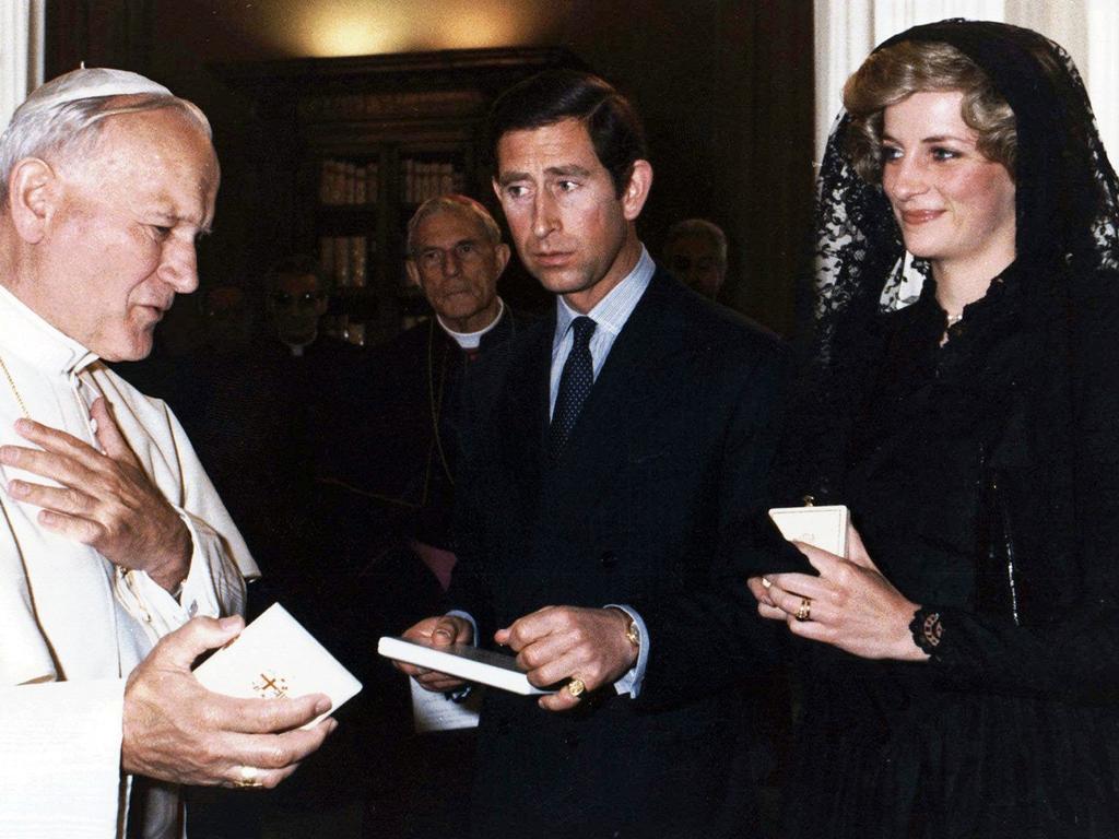 Pope John Paul II welcomed Charles and Diana for a private audience at the Vatican in 1985.