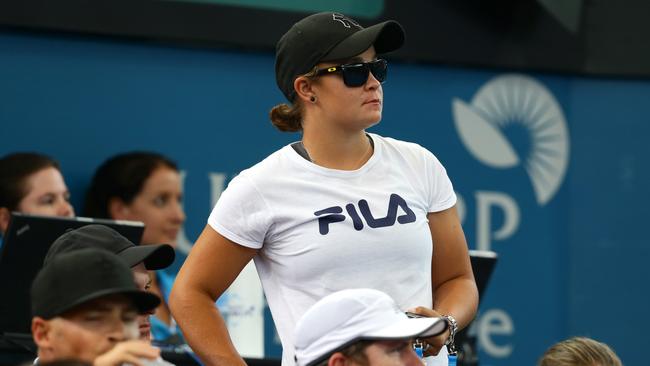 Barty watches the Brisbane International Tennis after announcing her break from the sport. Picture: Darren England