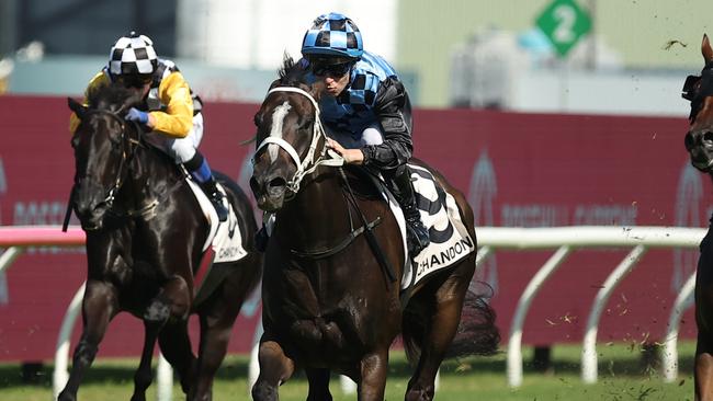 Lazzura crushes her rivals in the Group 2 Phar Lap Stakes at Rosehill. Picture: Getty Images