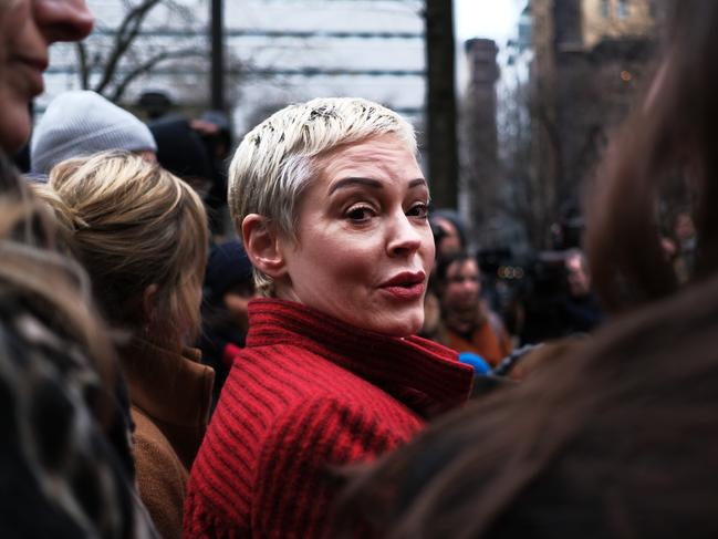 Actress Rose McGowan, who has been one of Weinstein’s main accusers said she was “proud” of the women who have taken a stand. Picture: Getty Images