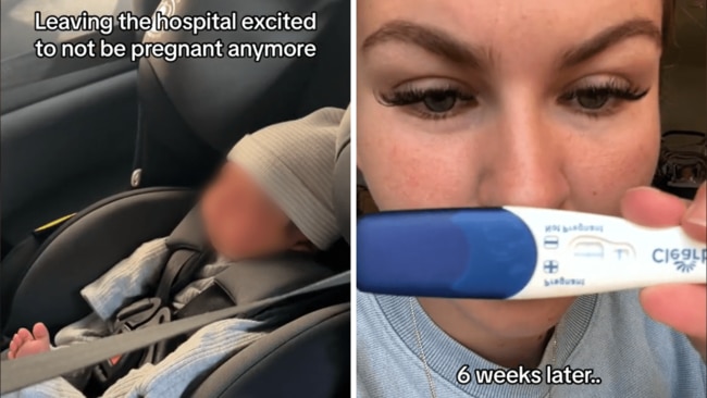 Carly found out she was expecting again shortly after giving birth. Source: carlydekort/TikTok