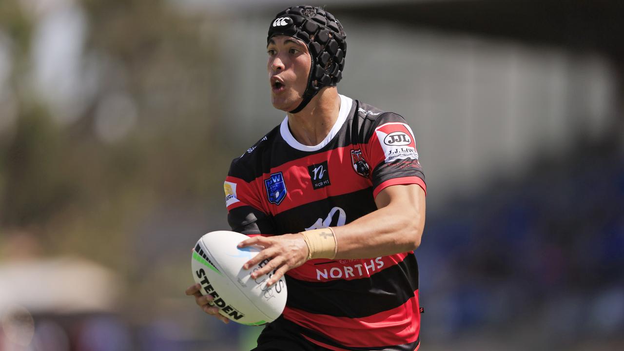 QUEANBEYAN, AUSTRALIA - FEBRUARY 27: Joseph Suaalii of the Bears runs the ball during the NSW Cup Trial Match between the North Sydney Bears and the Canberra Raiders at Seiffert Oval on February 27, 2021 in Queanbeyan, Australia. (Photo by Mark Evans/Getty Images)