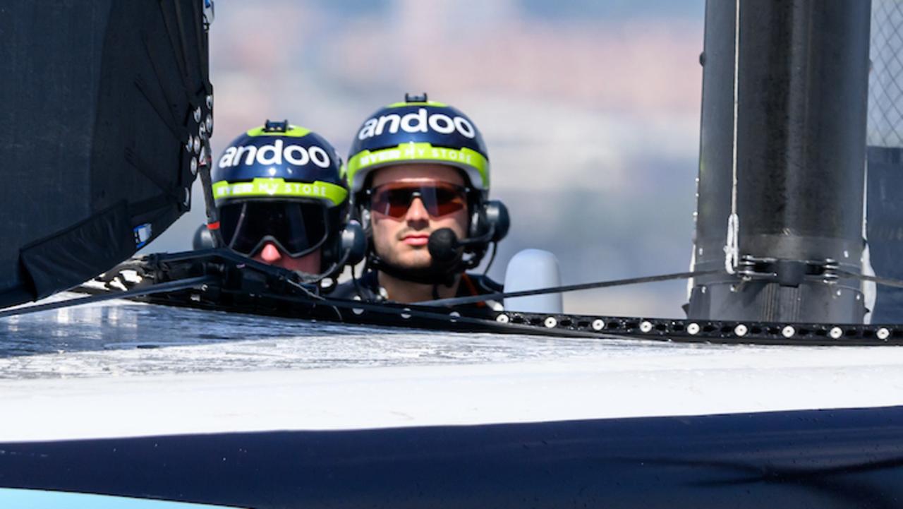 Andoo Australia racing on a practice day of the UniCredit Youth America's Cup. Picture: Supplied