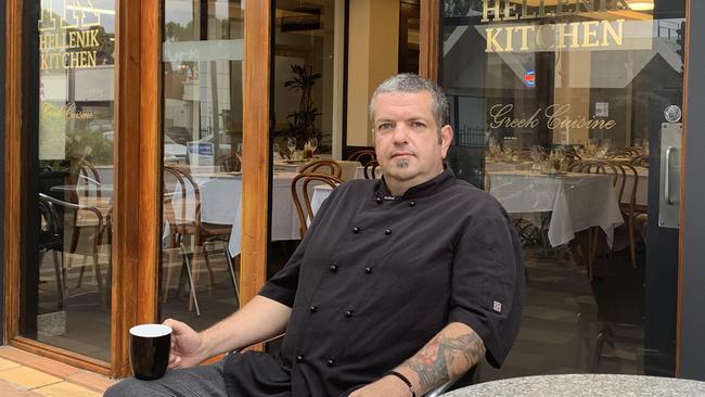 Chef Alex Pericleous outside his new restaurant, Hellenik Kitchen. Picture: Ben Cameron.