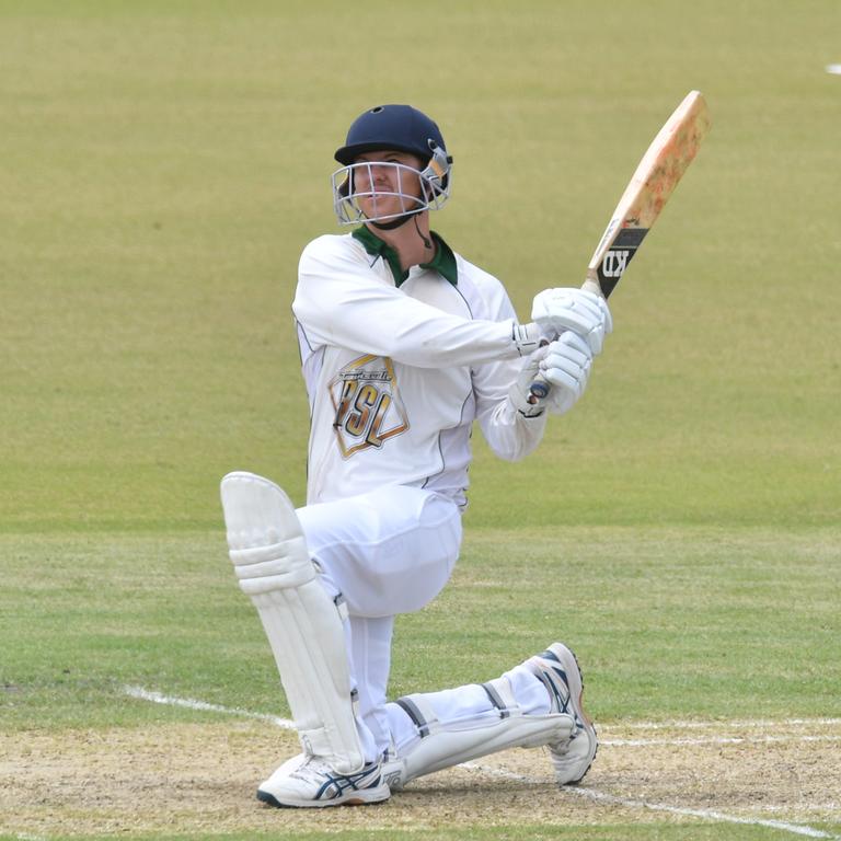 Townsville A Grade cricket game between Norths and Suburban Parks at Riverway Stadium. Parks Jarrod Green hits six. Picture: Evan Morgan