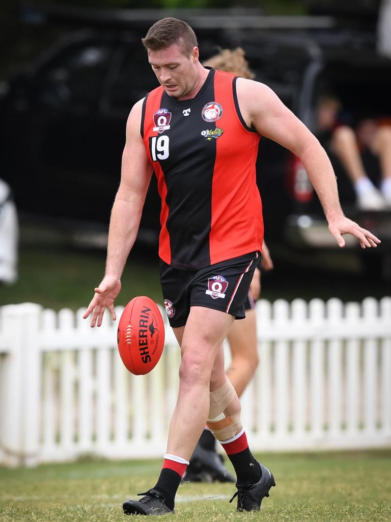 Redland-Victoria Point Sharks ruckman Craig Malone. Picture: Highflyer Images.