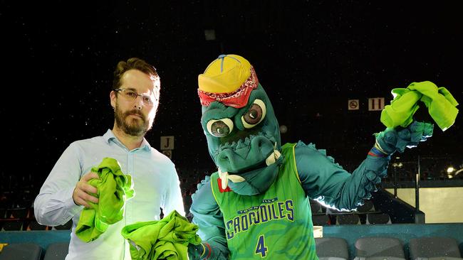 The Townsville Crocs have had to hand in theit t-shirt cannon after it was classified as a category b weapon. GM Rob Honan and the the Croc will have to throw shirts into the crowd now.