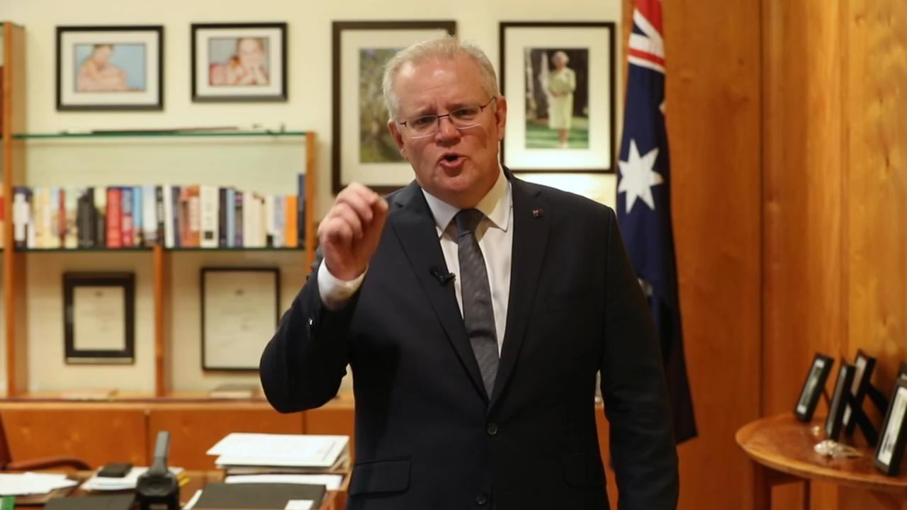 Prime Minister Scott Morrison made a public address about social media and the live suicide incident on Facebook and TikTok on Wednesday. Picture: PMO / NCA NewsWire