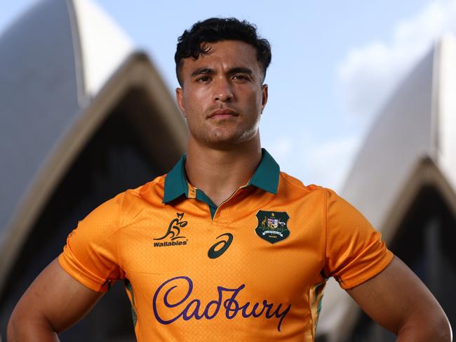 Joseph-Aukuso Suaalii will make his Wallabies debut in the centres. Picture: Getty