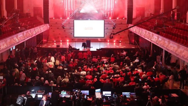 Labour Party supporters wait for Jacinda Ardern. Picture: AFP)