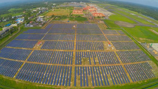 The solar farm at Cochin International Airport, the world’s first fully solar powered airport.