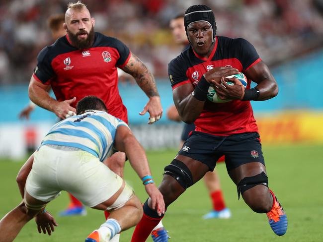 England’s Maro Itoje takes on the Argentina defence. Picture: Getty Images