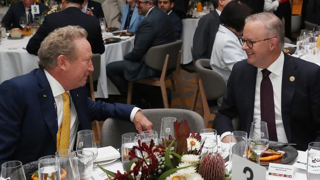 Anthony Albanese says his government clean energy plan is still on track despite businessman Andrew Forrest’s green hydrogen setback. Picture: NewsWire / David Crosling