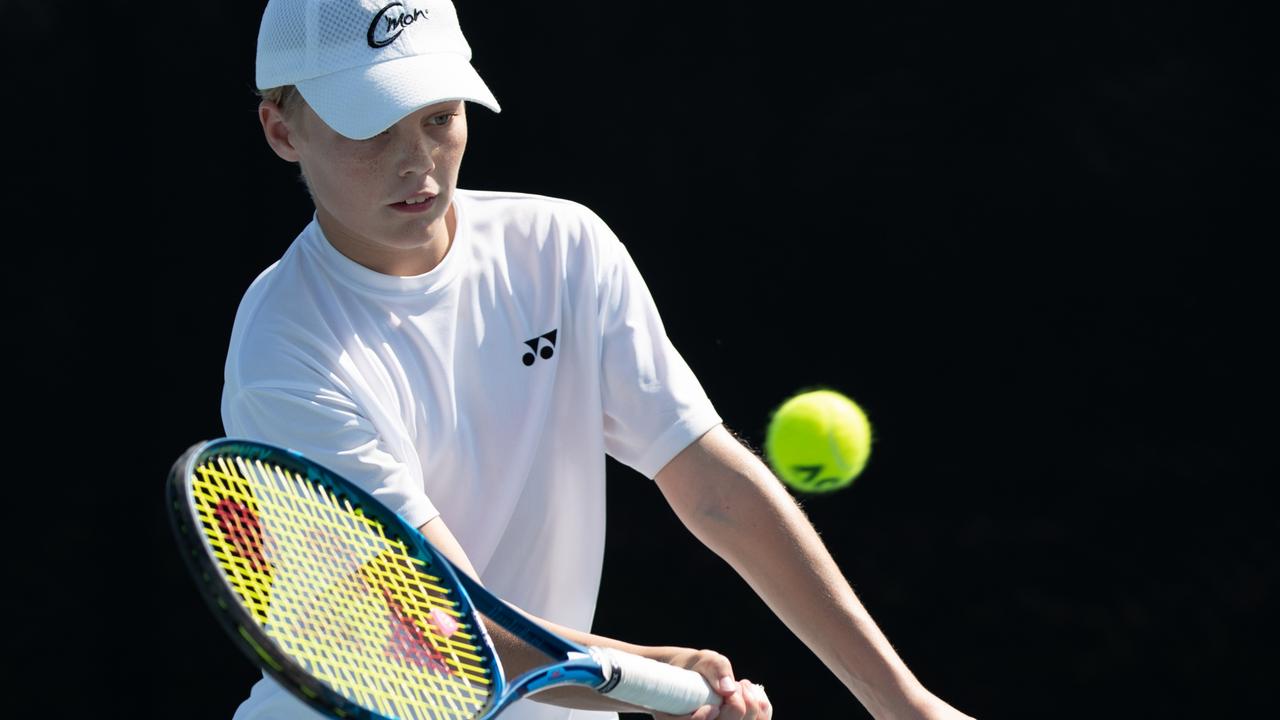 Cruz Hewitt won his first-round match at the Orange Bowl International Tennis Championships in Florida. Picture: David Kelly