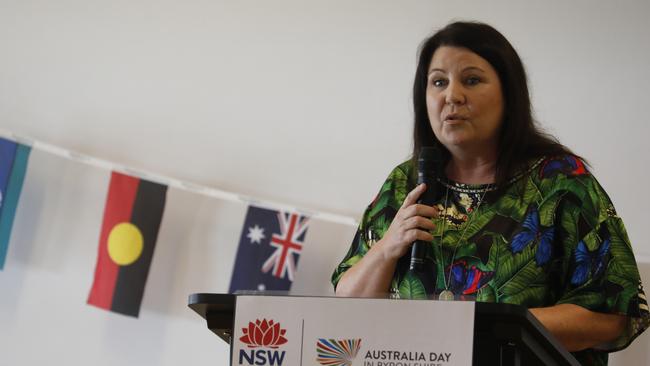 State Greens MP for Ballina Tamara Smith speaks at the Byron Shire Council's Australia Day Awards ceremony.