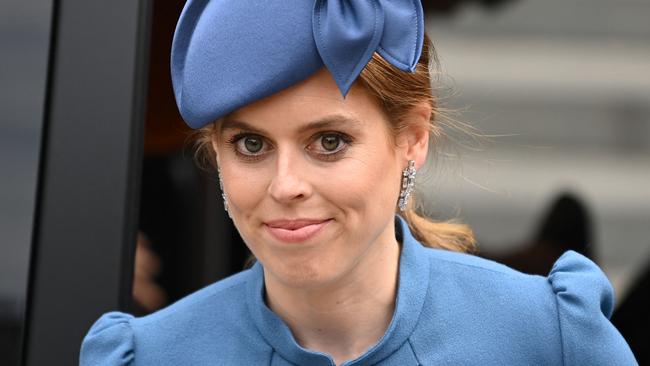 Britain's Princess Beatrice of York arrives to attend the National Service of Thanksgiving for The Queen's reign at Saint Paul's Cathedral in London on June 3, 2022 as part of Queen Elizabeth II's platinum jubilee celebrations. - Queen Elizabeth II kicked off the first of four days of celebrations marking her record-breaking 70 years on the throne, to cheering crowds of tens of thousands of people. But the 96-year-old sovereign's appearance at the Platinum Jubilee -- a milestone never previously reached by a British monarch -- took its toll, forcing her to pull out of a planned church service. (Photo by Daniel LEAL / POOL / AFP)