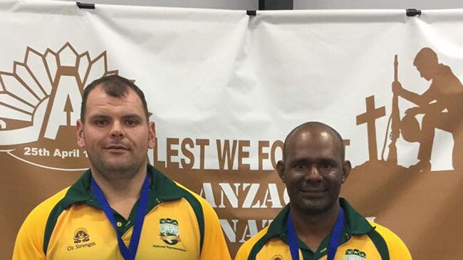 Powerlifters L-R Shane Atta-Singh and Vidu Eb at the APL/ IPL Anzac international last year.