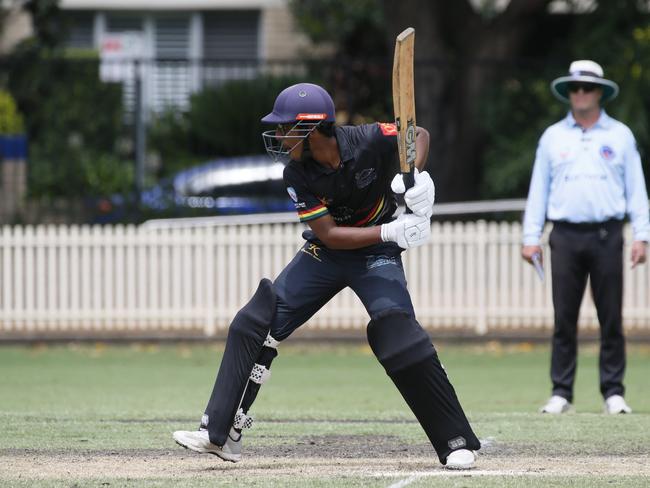 Rupan Senthilnathan on the front foot for Penrith. Photographer: Warren Gannon Photography