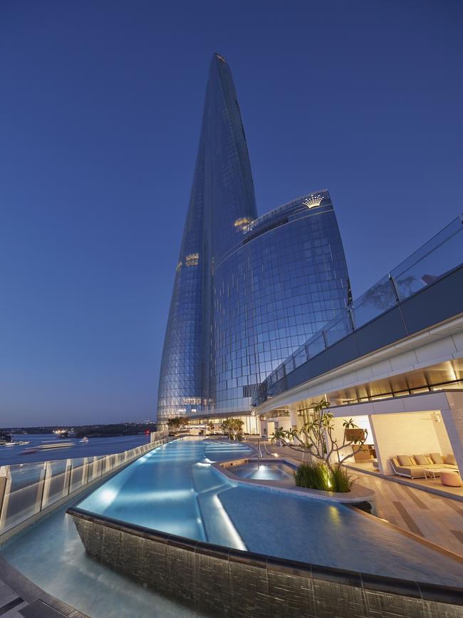 The infinity pool and terrace.