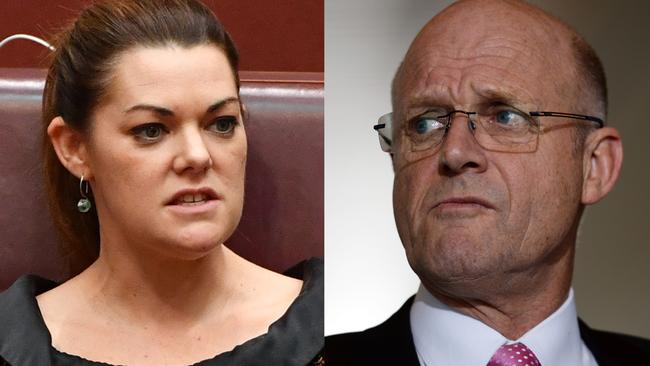 Greens Senator Sarah Hanson-Young has launched defamation action against Liberal Democrat Senator David Leyonhjelm. Picture: AAP