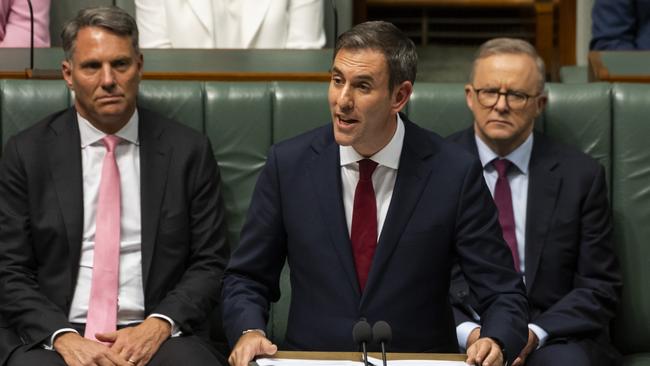 Treasurer Jim Chalmers delivers the 2022-23 Federal Budget in the House of Representaives at Parliament House.