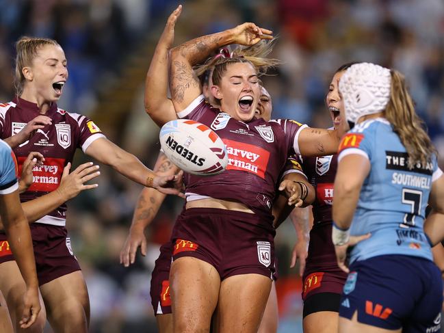 Game three of the women’s Origin series attracted 1.165 million viewers. Picture: Cameron Spencer/Getty Images