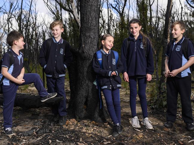 Hill Top Public School students Braxton McKell, Tyler Sheridan, Isabella Wilson-Berry, Amelia Attard, and Liam Attard. Picture: Darren Leigh Roberts