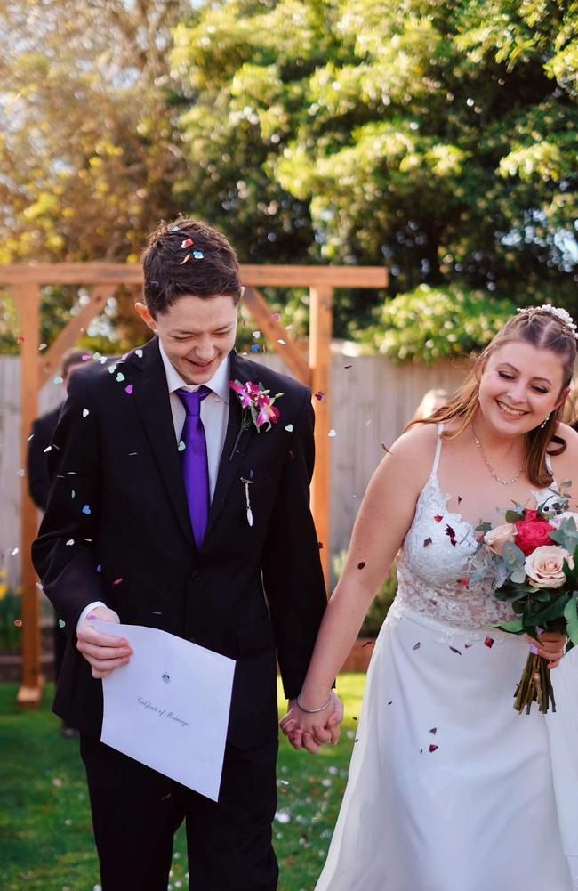 Lachlan and Mia Jones got married in August. Picture: Adam Hall