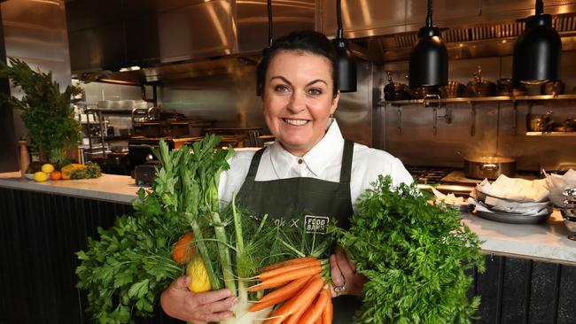 Celebrity chef Karen Martini is preparing a one-off dinner in June that only costs diners $7.90 for a three-course feed, including two wines. Proceeds raised will go to charity Foodbank. Picture: David Caird