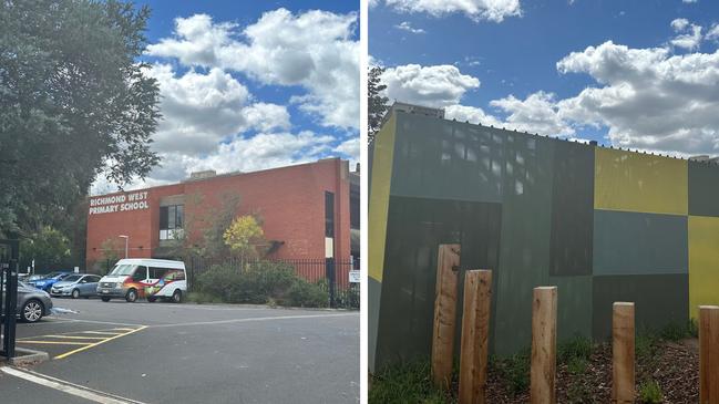 A two-metre high fence surrounds West Richmond Primary School, located near the injecting room. Picture: news.com.au