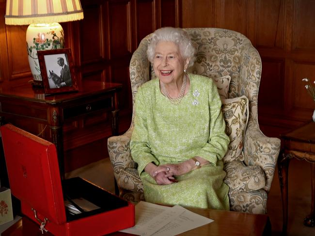 Queen Elizabeth at Sandringham House to mark the start of her Platinum Jubilee Year, on February 2. Picture: Getty Images