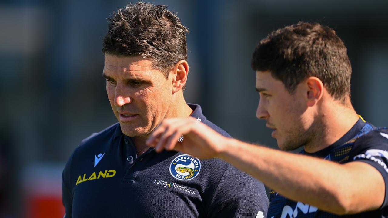 NRL 2024: Parramatta caretaker coach Trent Barrett responds to Mitchell Moses  exit rumours