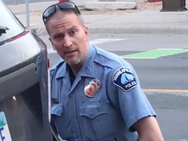 Minneapolis police officer Derek Chauvin during the arrest of George Floyd. Picture: AFP