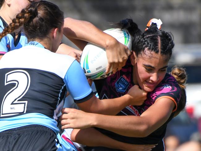 Harmony Crichton of the Wests Tigers Tarsha Gale Cup team. Picture: Rhiannah Gebbie/Shot Of Guac Photography