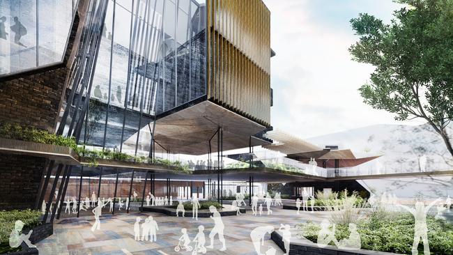 An artist impression of Griffin Group's plan for a $450 million redevelopment of the Queens Hotel area on Townsville's Strand which they are now calling The Hive.