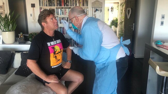 Richard Wilkins during his weeks as a coronavirus sufferer. Picture: Instagram