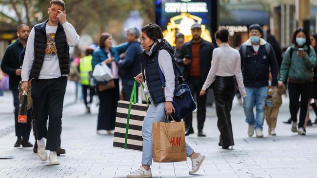 Shoppers in the Pitt Street Mall.