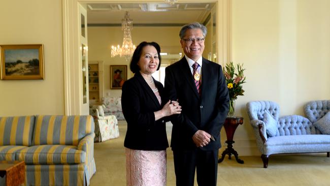 SA Governor Hieu Van Le and his wife, Lan Le, at Government House. Picture: Tricia Watkinson