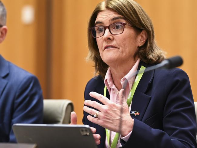 CANBERRA, AUSTRALIA, NewsWire Photos. OCTOBER 26, 2023: Governor of the Reserve Bank of Australia Michele Bullock appears before Senate estimates at Parliament House in Canberra. Picture: NCA NewsWire / Martin Ollman