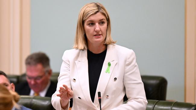 BRISBANE, AUSTRALIA - NewsWire Photos - OCTOBER 12, 2023. Queensland Health Minister Shannon Fentiman speaks during Question Time at Parliament House in Brisbane.Picture: Dan Peled / NCA NewsWire