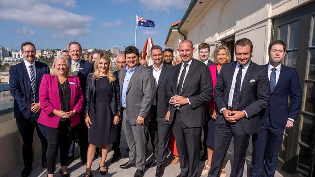 Some of the 20 mayors at Bondi Beach.