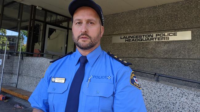 Tasmania Police Inspector Dean McMahon. Picture: Alex Treacy