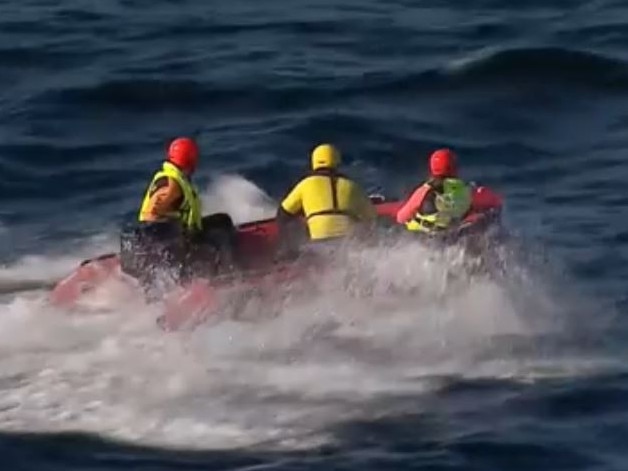 A juvenile humpback whale has become entangled in Sydney Harbour. Picture: 9NEWS